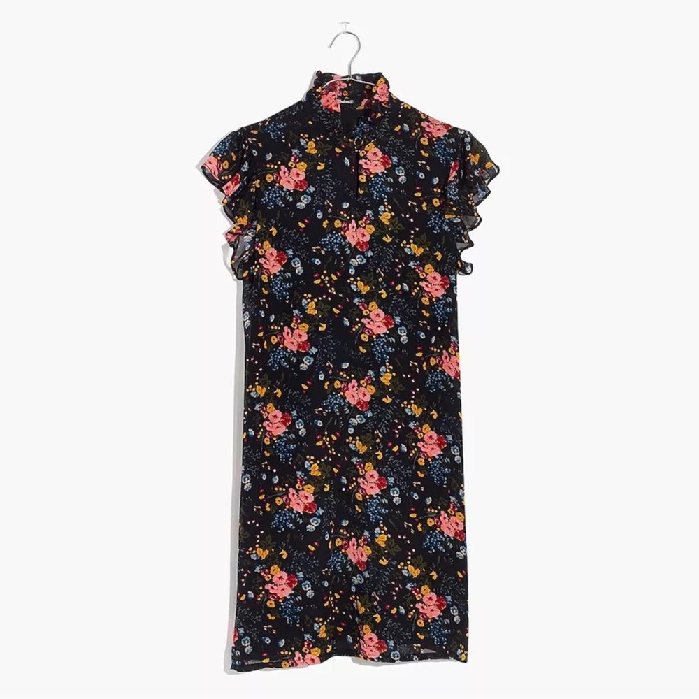 Madewell No.6 Garden Bouquet Floral Print Ruffle Silk Beacon Dress - Size 6